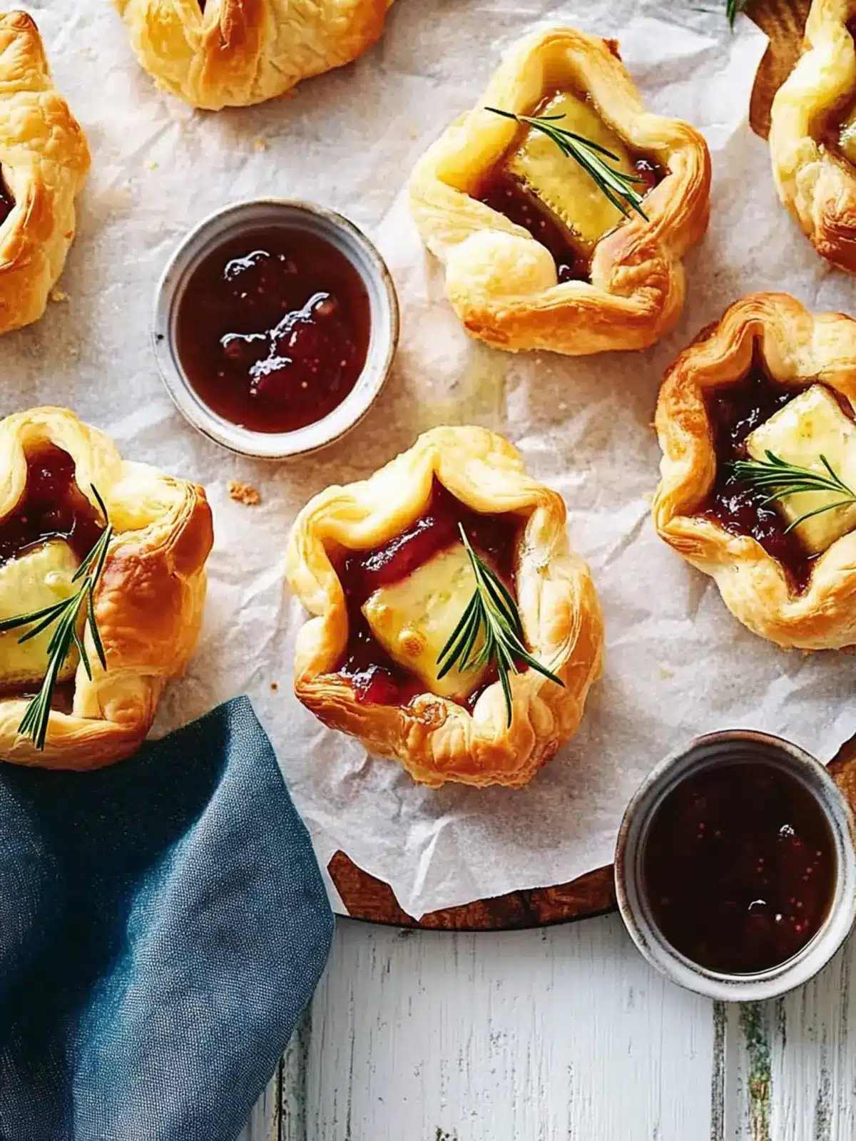 Baked Brie Puffs with Fruit Chutney